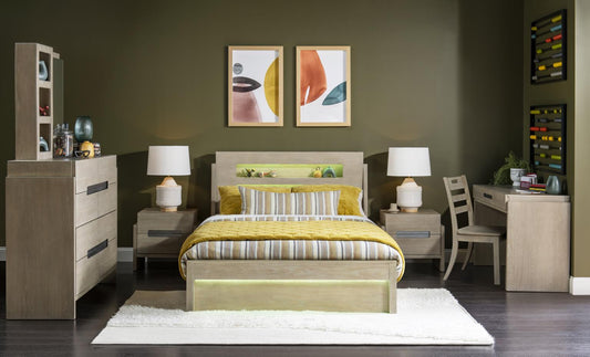 District - Panel Headboard Full - Weathered Oak