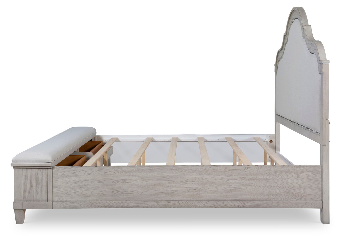 Belhaven - California King Storage Footboard Rails - Pearl Silver