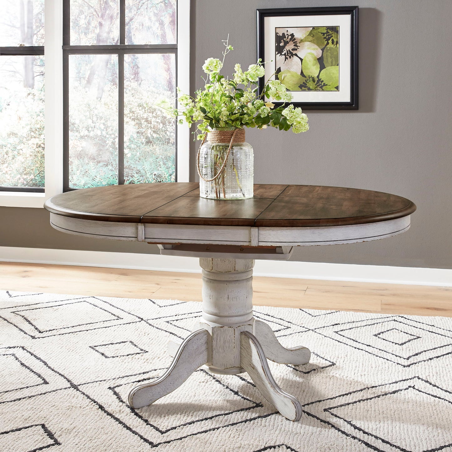 Carolina Crossing - Oval Pedestal Table Top - White