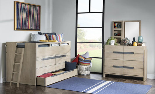 District - Side Frame With Slats - Weathered Oak