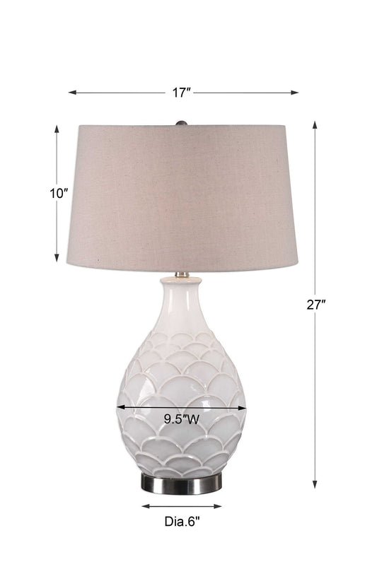 Camellia - Glossed Table Lamp - White