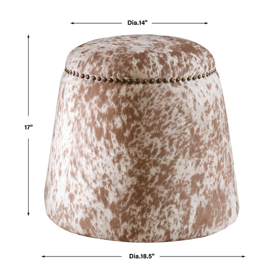 Gumdrop - Hide Ottoman - Light Brown