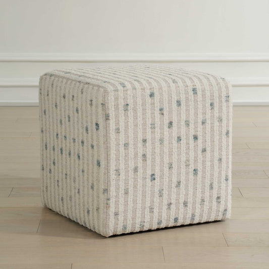 Joie - White Chenille Ottoman - White