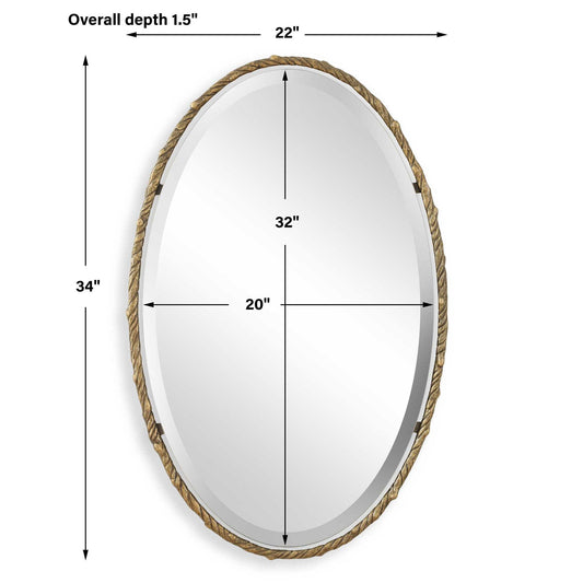 Twisted Branch - Oval Mirror - Gold