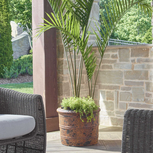 Weathered Relic - Rustic Outdoor Planter - Black / Brown