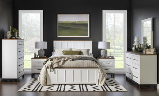 Dutton - Full Panel Headboard - Natural White