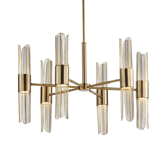 Cret - 12 Light Brass Chandelier - Bronze