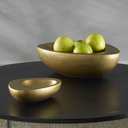 Ovate - Bowls (Set of 2) - Brass