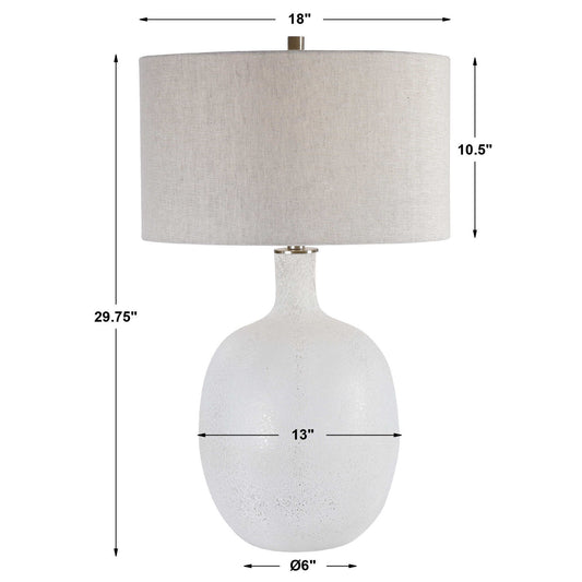 Whiteout - Mottled Glass Table Lamp - White