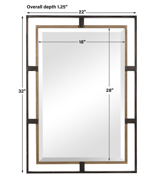 Carrizo - Rectangle Mirror - Gold & Bronze