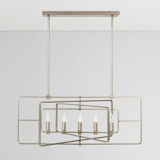 Sydney - Chandelier - Antique Silver Painting