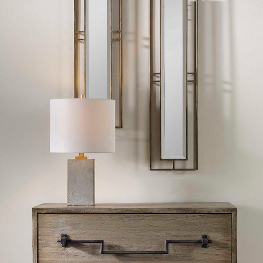 Drexel - Concrete Block Lamp - Gray