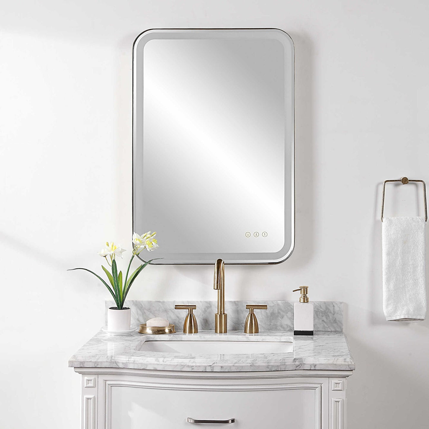 Crofton - Vanity Mirror - Black & Pearl Silver