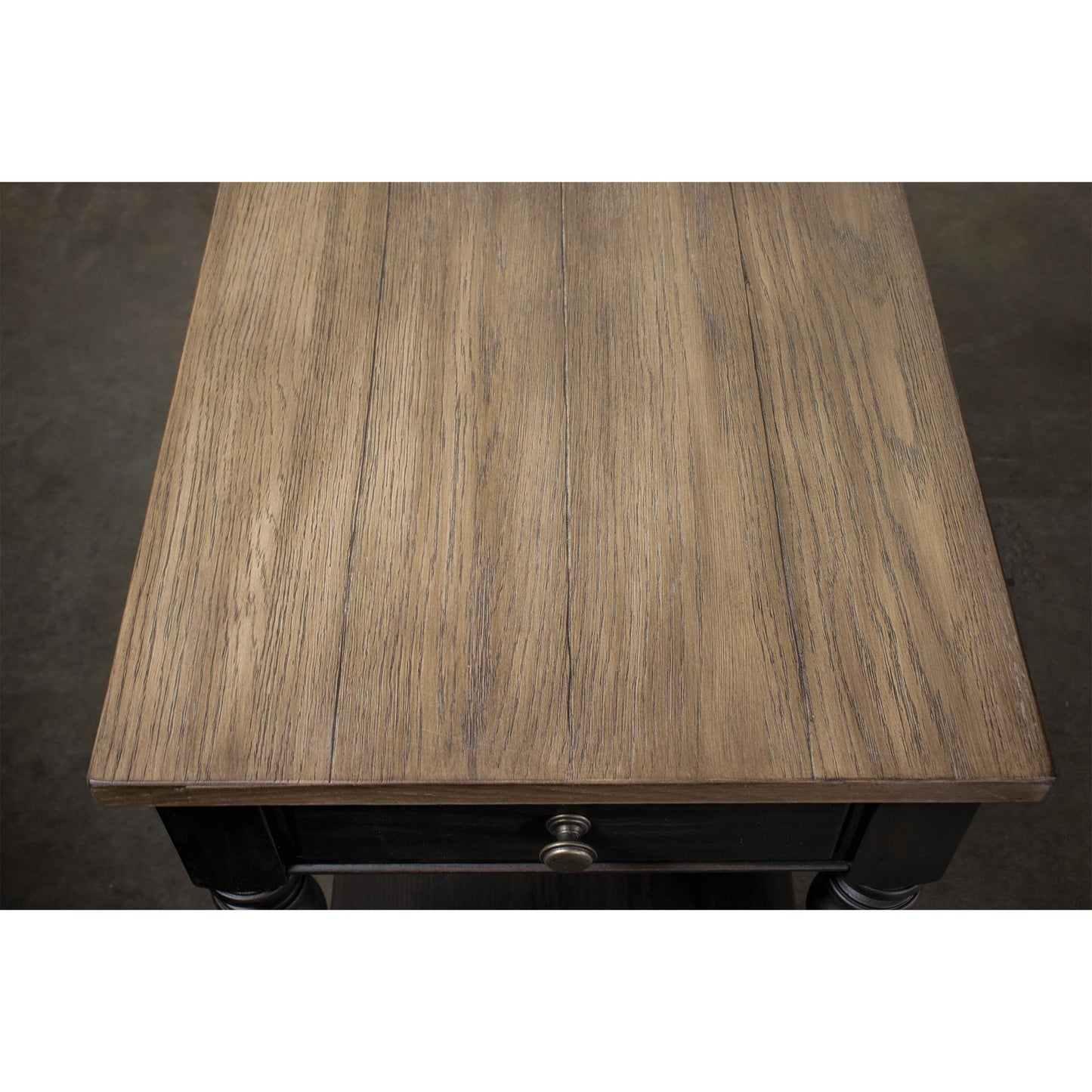 Barrington Two Tone - Side Table - Antique Oak / Matte Black
