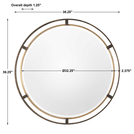 Carrizo - Round Mirror - Bronze