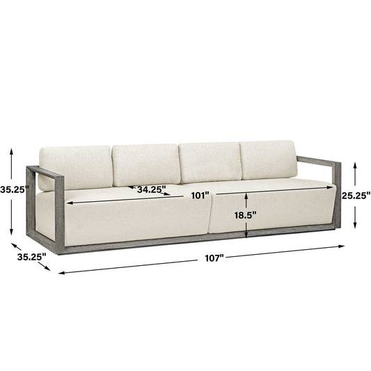 Remsen - Outdoor Sofa - White / Brown