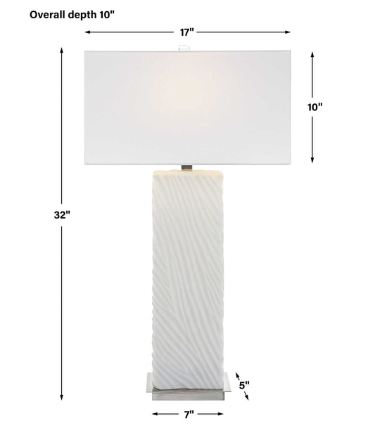 Pillar - Marble Table Lamp - White