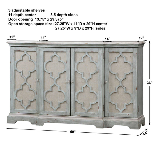 Sophie - 4 Door Cabinet - Gray