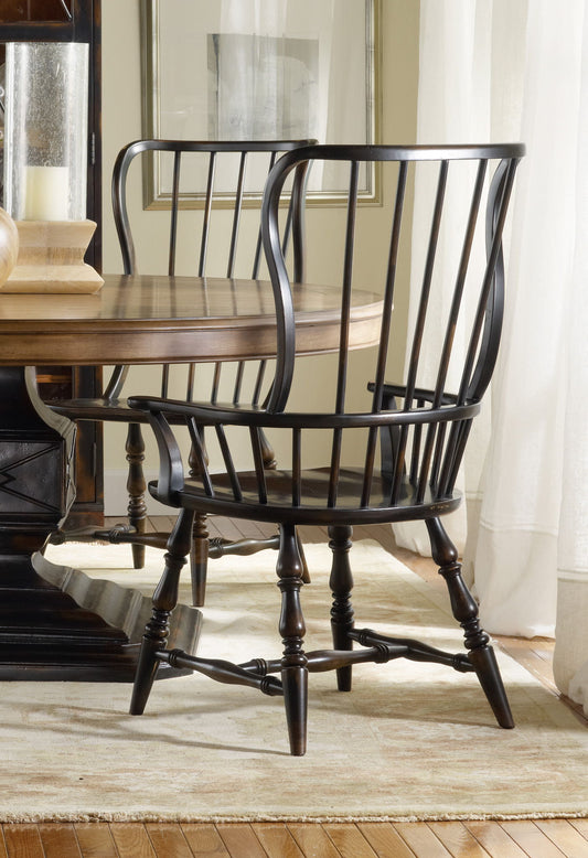 Sanctuary - Spindle Arm Chair (Set of 2) - Ebony