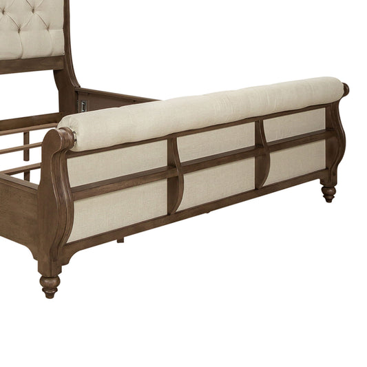 Americana Farmhouse - King Upholstered Sleigh Footboard - Light Brown