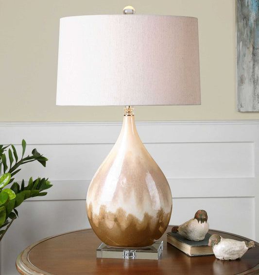 Flavian - Glazed Ceramic Lamp - Light Brown