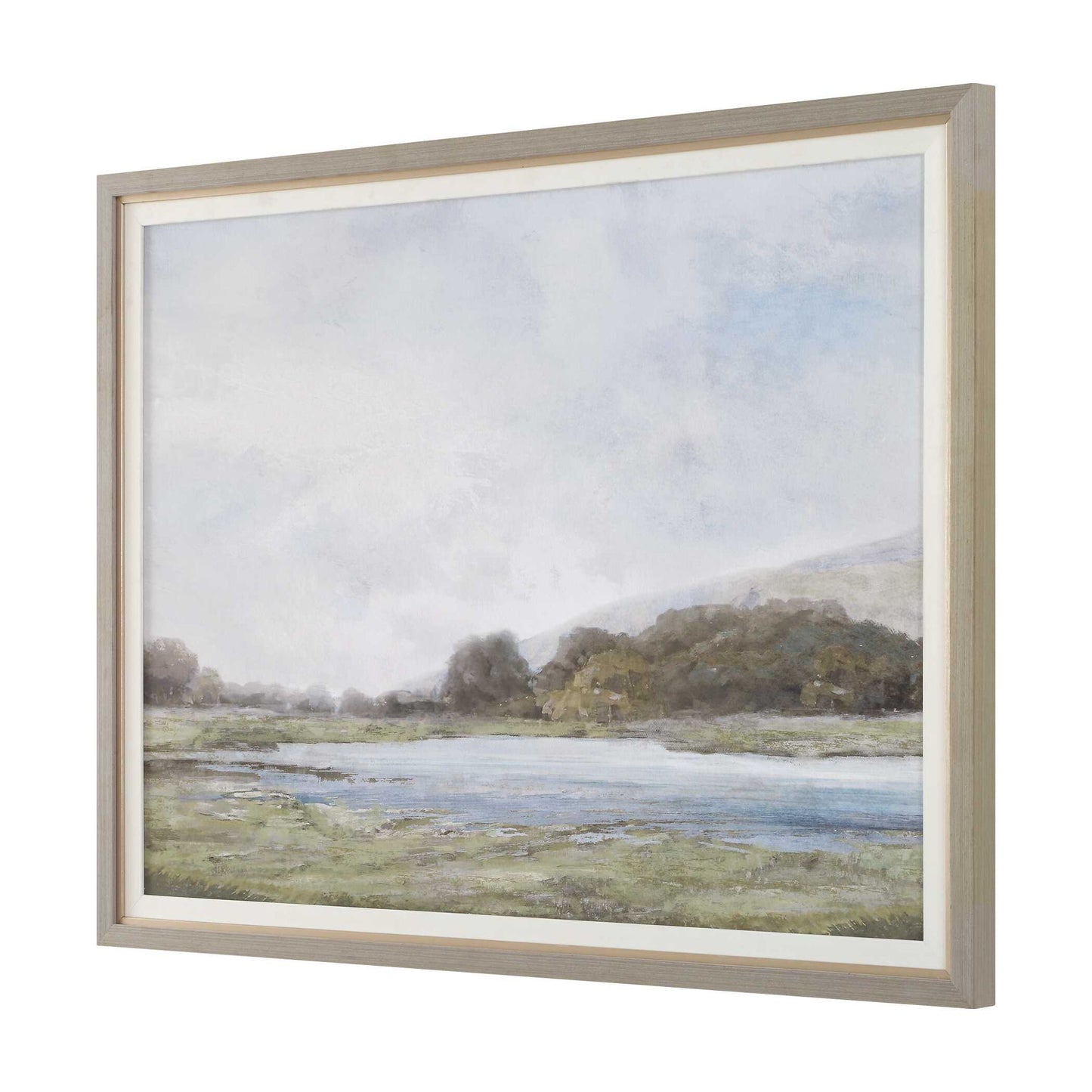 Restful Vista-Awe - Landscape Art - Black / Blue / Brown / Gold / Gray / Green / Woodtone