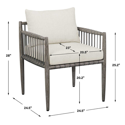 Borneo - Outdoor Dining Chair - White / Dark Gray