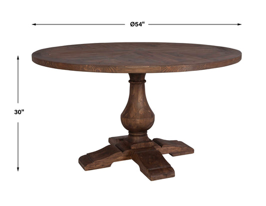 Stratford - Wood Round Dining Table - Dark Brown