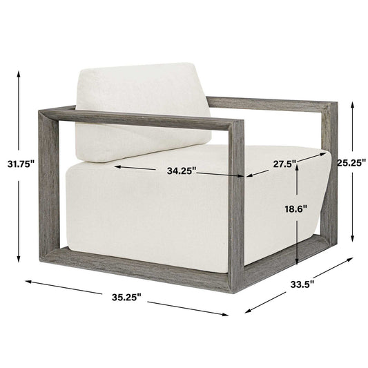 Remsen - Outdoor Lounge Chair - Dark Gray / White