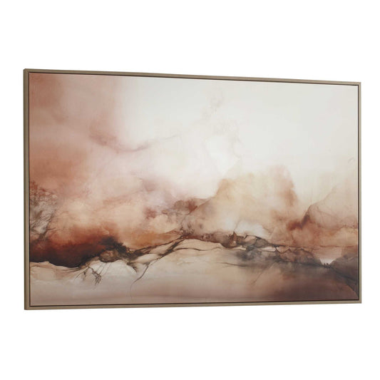 Rise - Framed Modern Canvas - Black / Brown / Orange / White