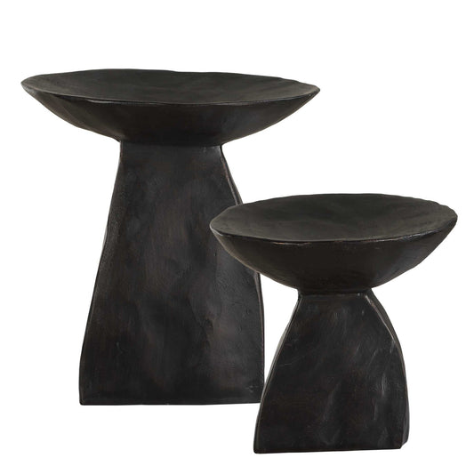 Shadow - Pedestal Bowls (Set of 2) - Black