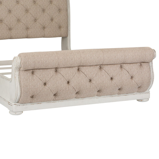 Abbey Park - Queen Upholstered Sleigh Footboard - White