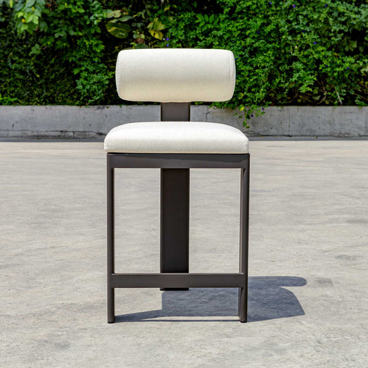 Bolster Back - Outdoor Counter Stool - White