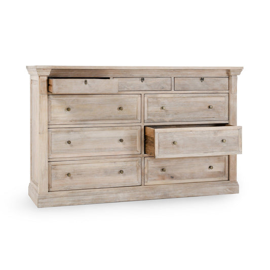 Adelaide - 9 Drawer Dresser - Natural Cream Wash