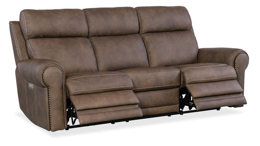 SS - Duncan Power Sofa With Power Headrest & Lumbar - Dark Brown