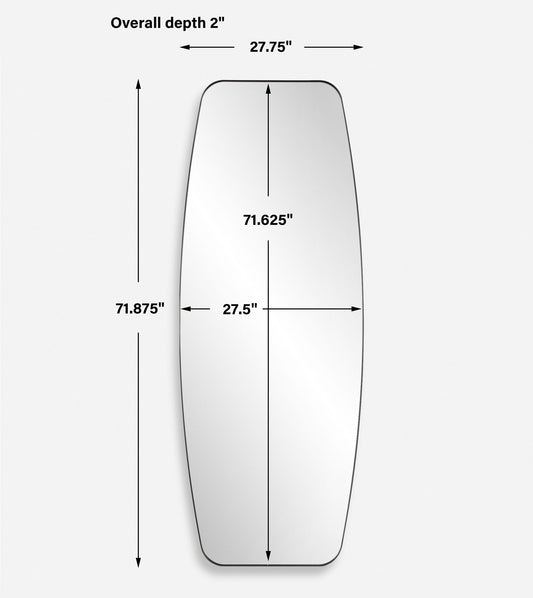 Caspian - Curved Black Dressing Mirror