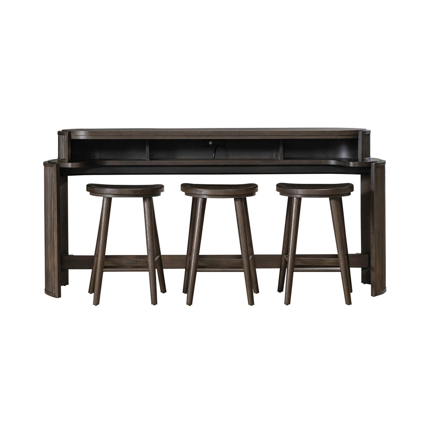 City View - 4 Piece Table Set (Console Bar Table & 3 Console Stools) - Coffee Bean
