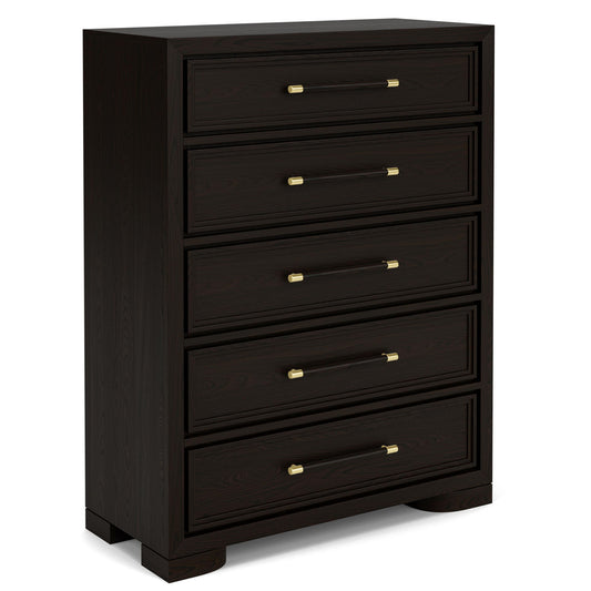 Lydia - 5 Drawer Chest - Dark Brown