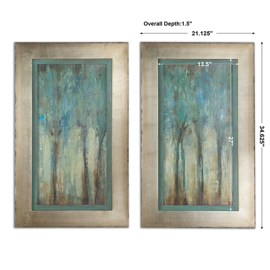 Whispering Wind - Framed Art (Set of 2) - Blue