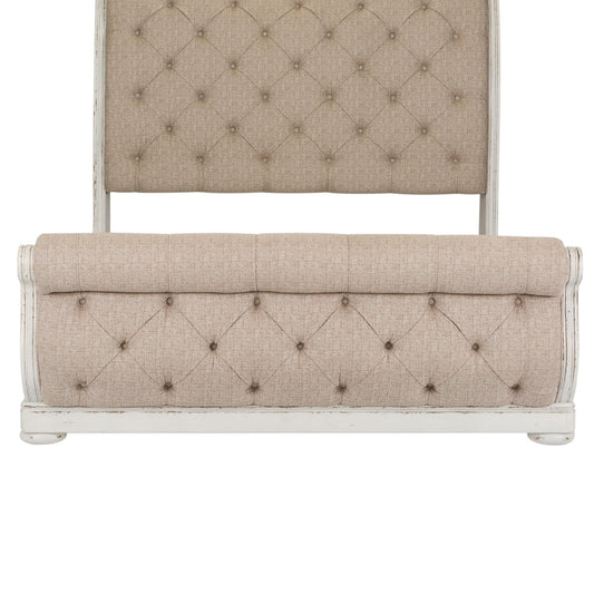 Abbey Park - King Upholstered Sleigh Footboard - White
