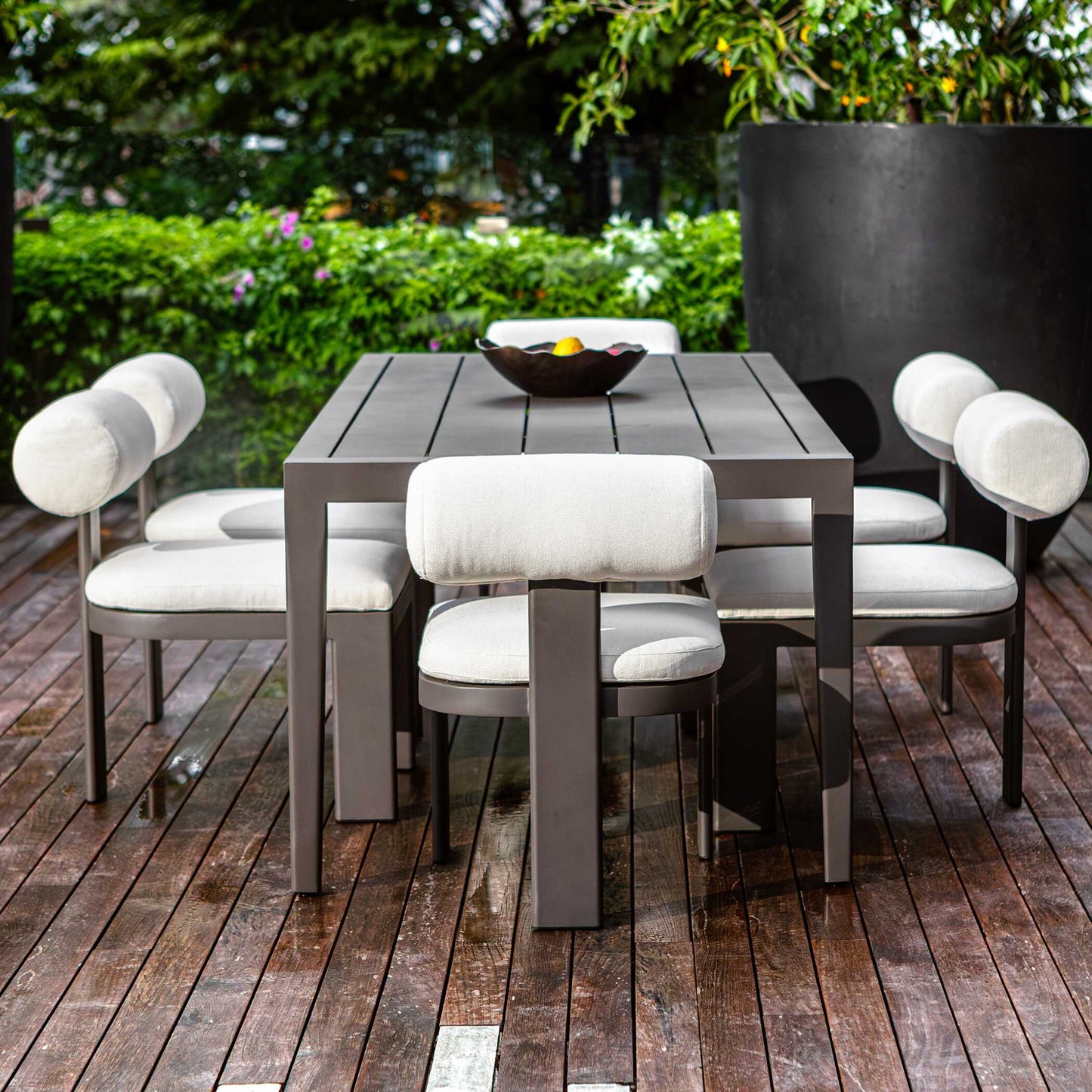 Bolster Back - Outdoor Dining Chair - White