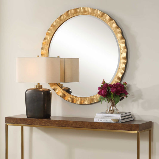 Haya - Round Mirror - Gold