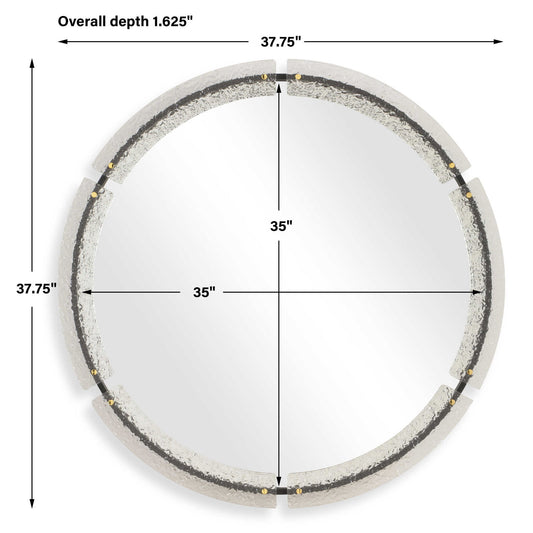 Crystalline - Round Mirror - White