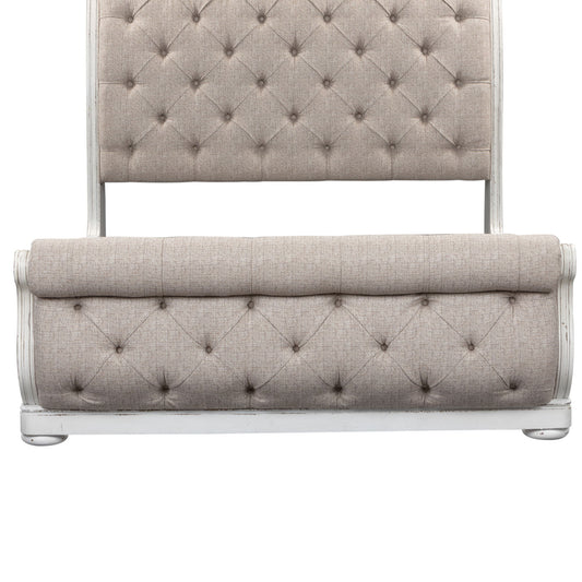 Magnolia Manor - King Upholstered Sleigh Footboard - White