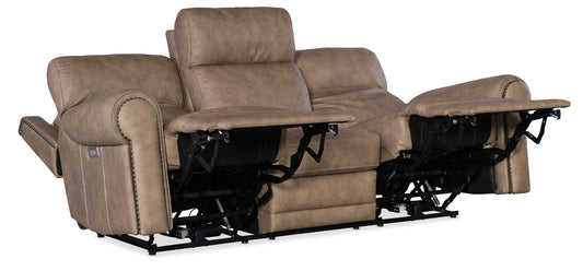 SS - Duncan Power Sofa With Power Headrest & Lumbar - Light Brown