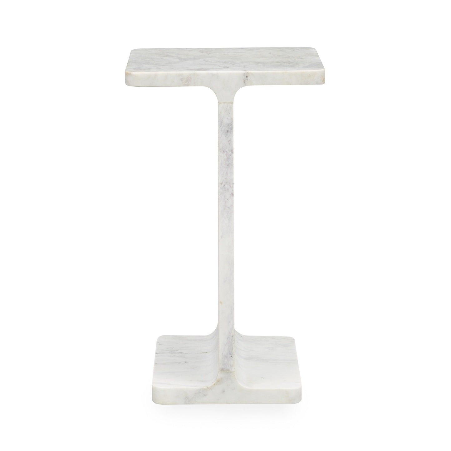 Delaney - Marble Rectangle Accent Table - White