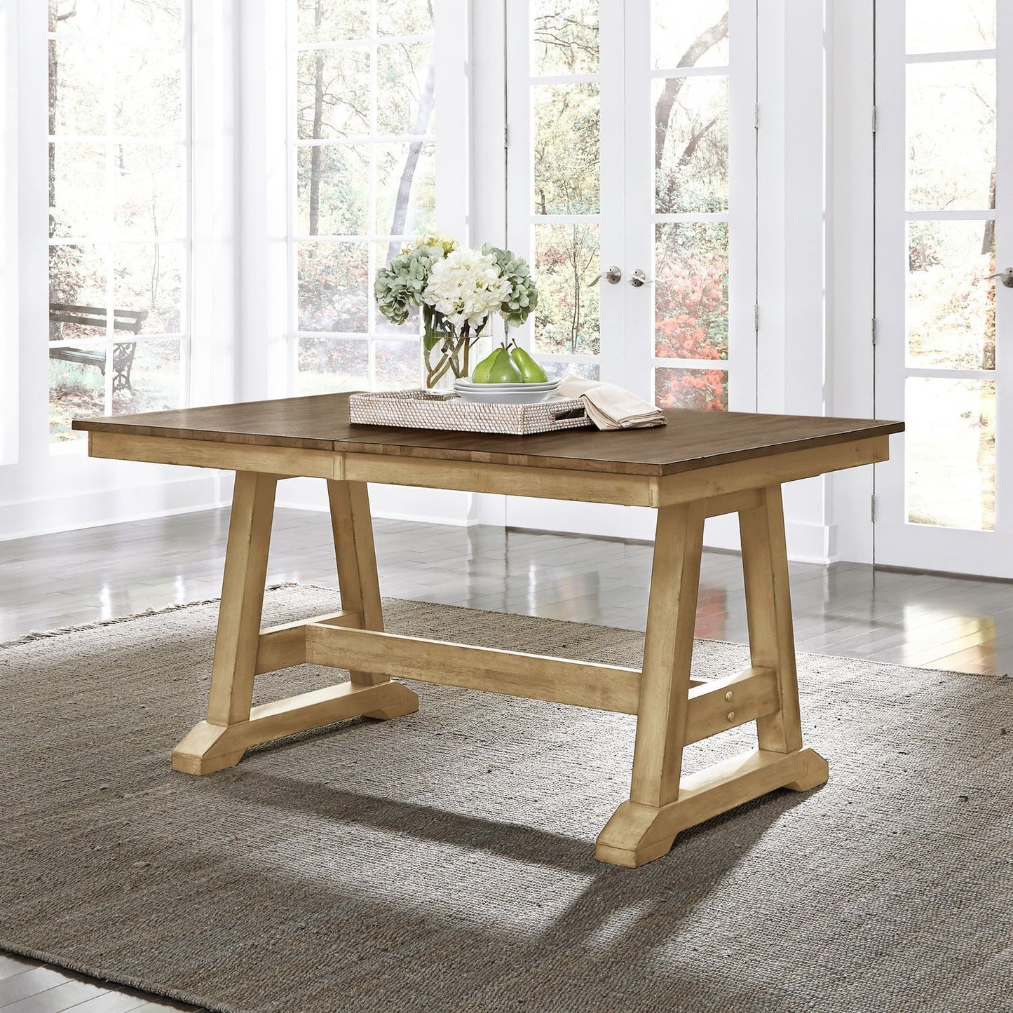 Lindsey Farm - Trestle Table Base - Natural & Brown