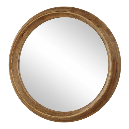 Frontier - Round Wood Mirror - Woodtone