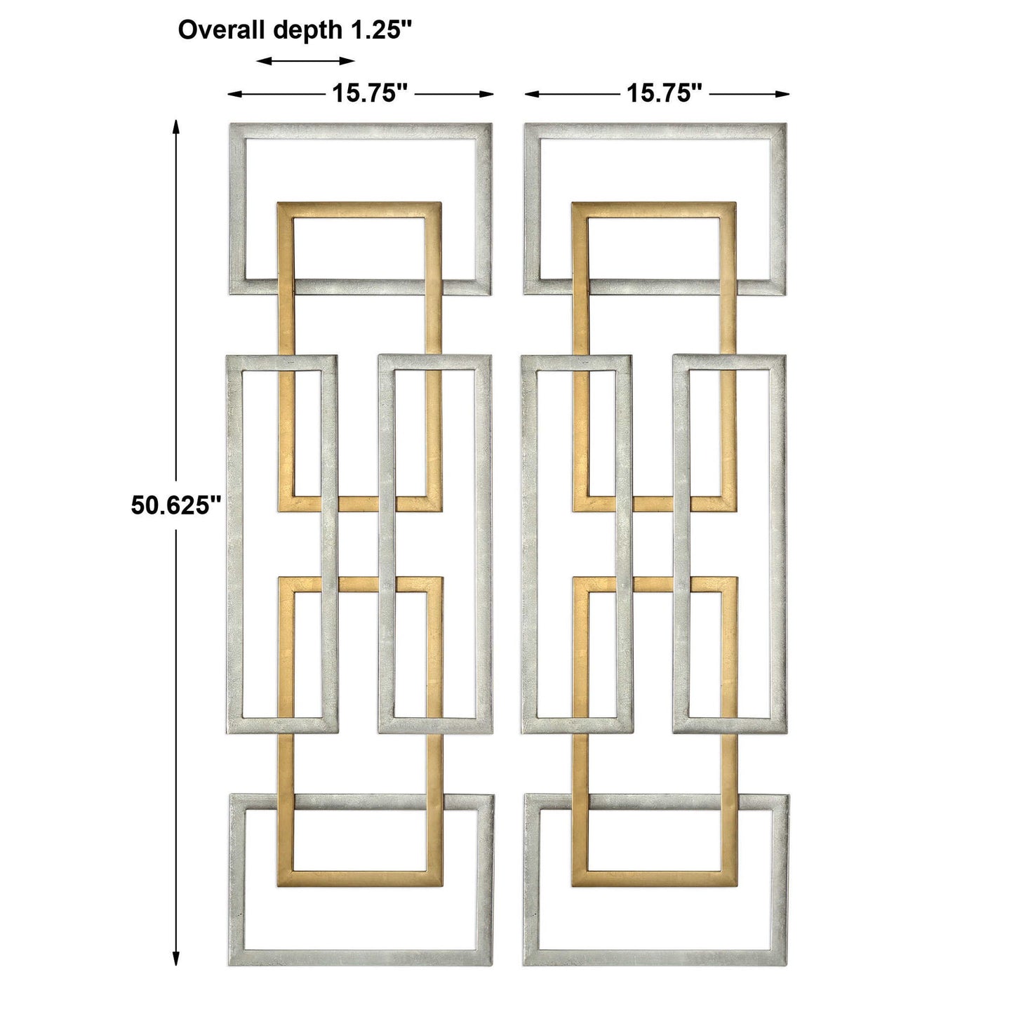 Aerin - Geometric Wall Art (Set of 2) - Gold