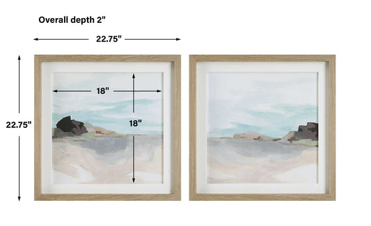 Glacial Coast - Framed Prints (Set of 2) - Light Brown
